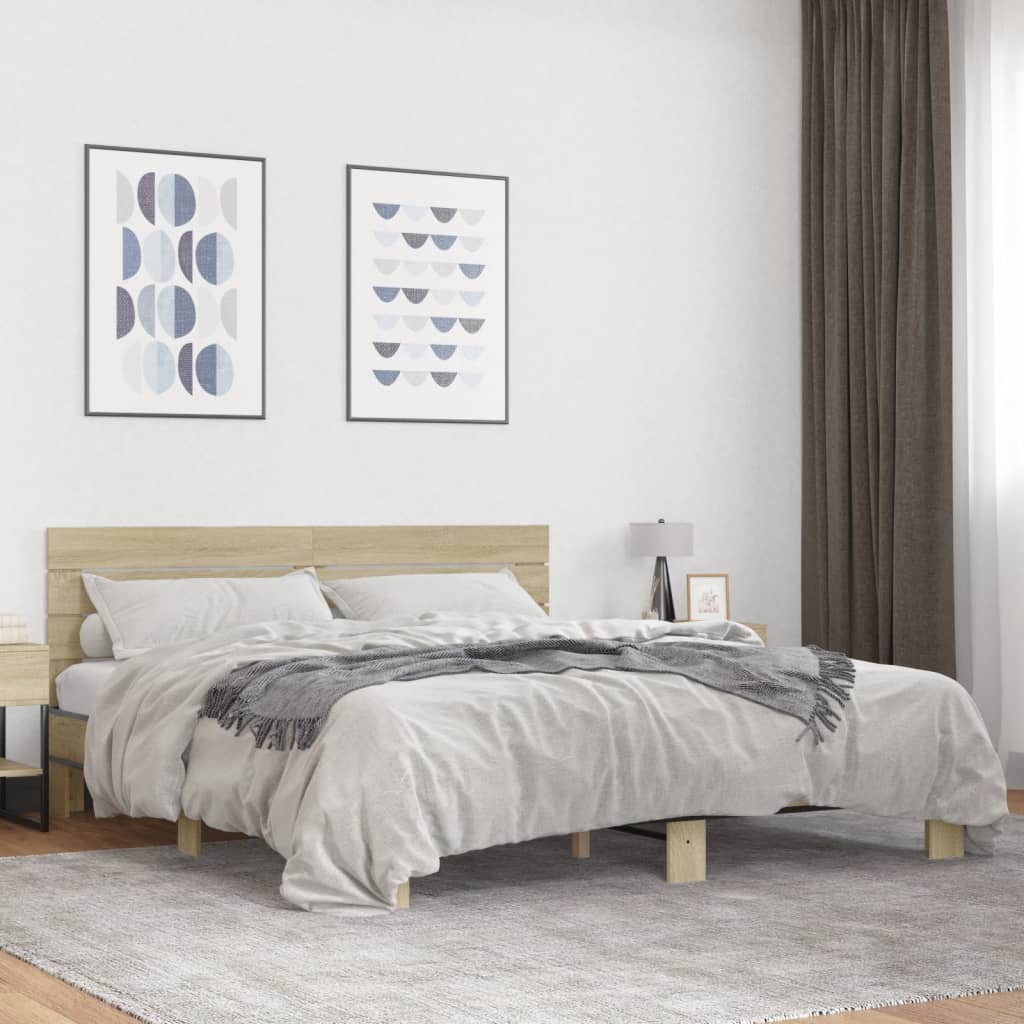 Modern Wooden Emperor Size 2m Bed Frame Base With Headboard Solid Wood Beds