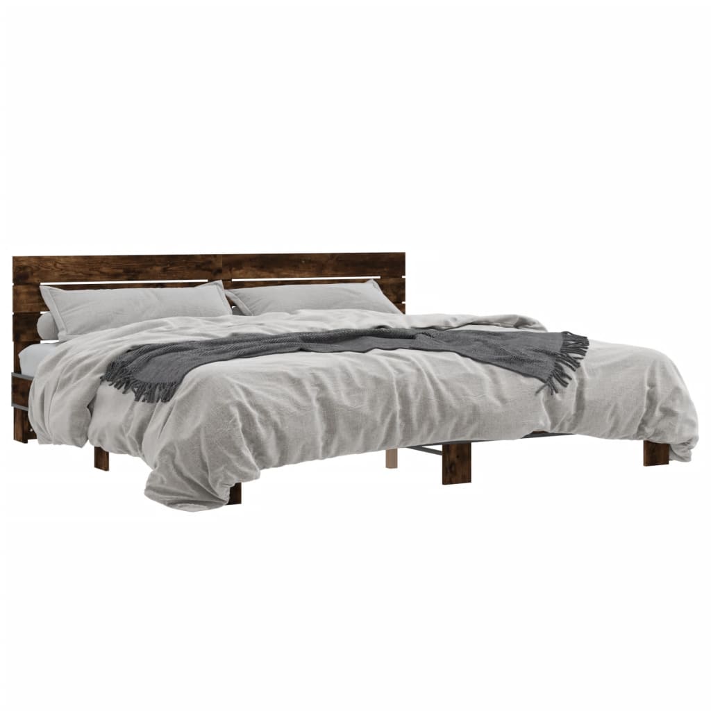 Modern Wooden Emperor Size 2m Bed Frame Base With Headboard Solid Wood Beds