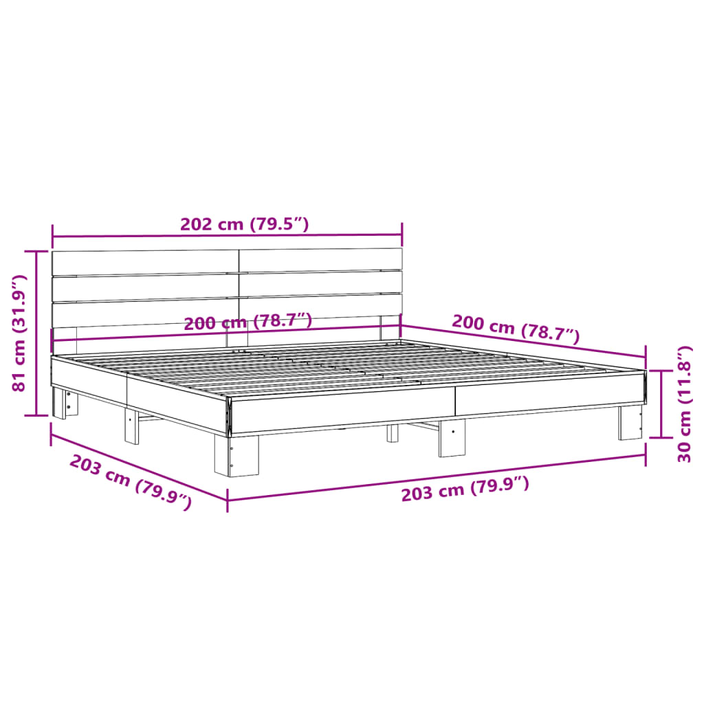 Modern Wooden Emperor Size 2m Bed Frame Base With Headboard Solid Wood Beds