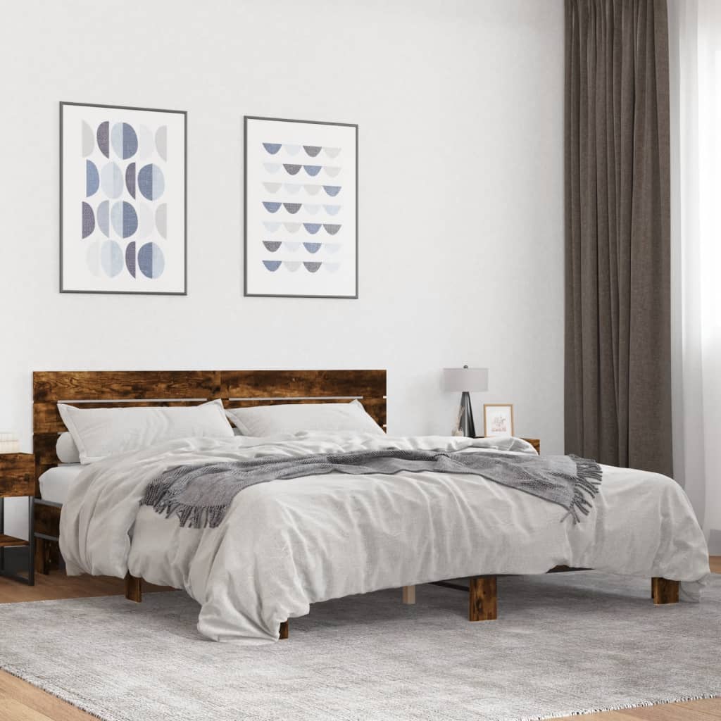 Modern Wooden Emperor Size 2m Bed Frame Base With Headboard Solid Wood Beds