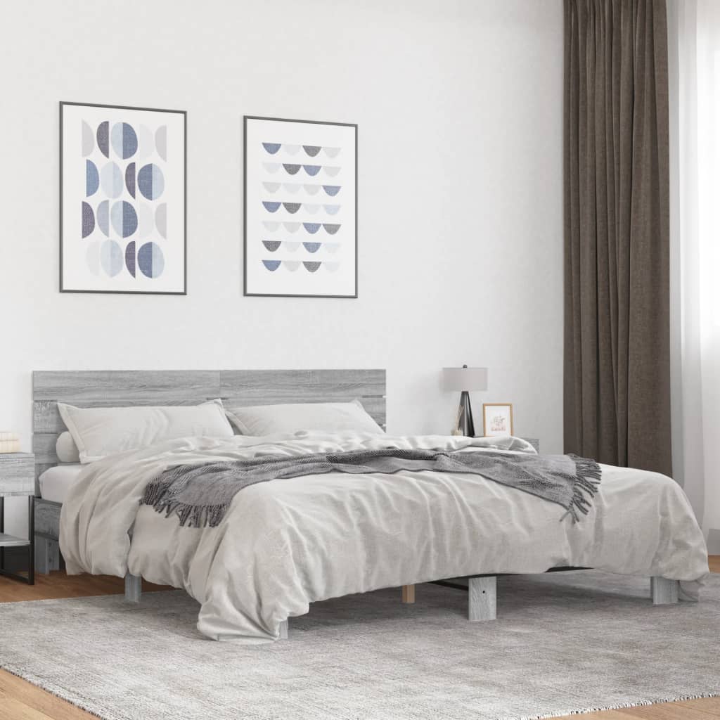 Modern Wooden Emperor Size 2m Bed Frame Base With Headboard Solid Wood Beds