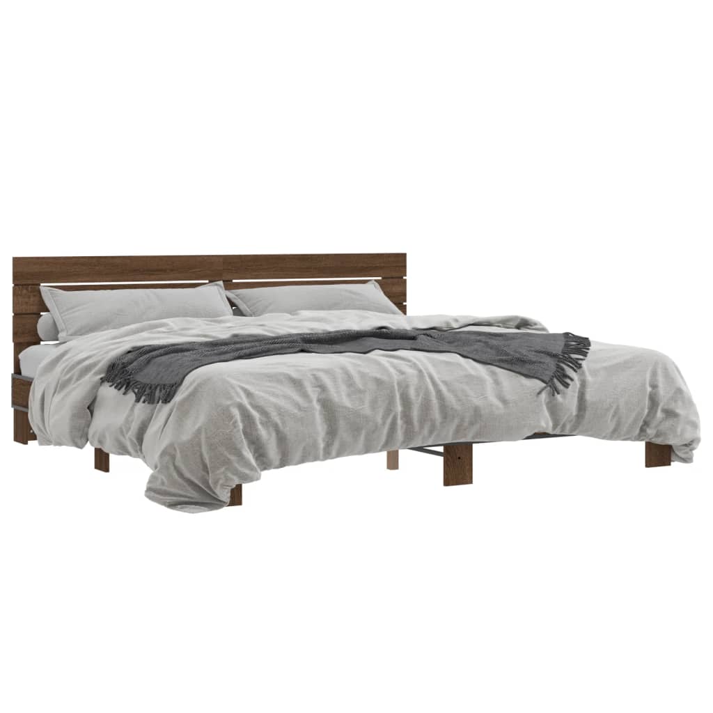 Modern Wooden Emperor Size 2m Bed Frame Base With Headboard Solid Wood Beds