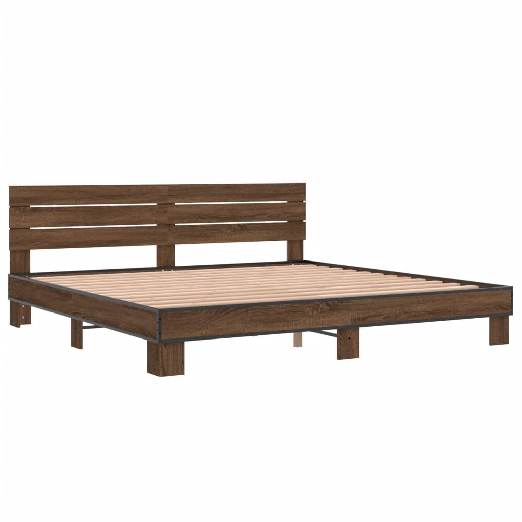 Modern Wooden Emperor Size 2m Bed Frame Base With Headboard Solid Wood Beds