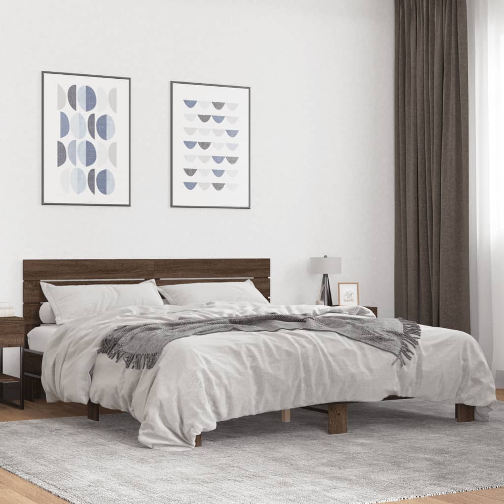 Modern Wooden Emperor Size 2m Bed Frame Base With Headboard Solid Wood Beds