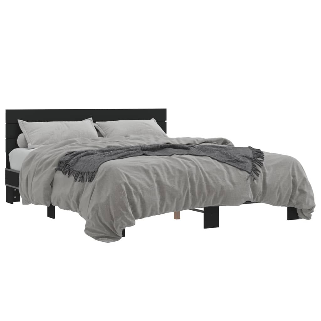 Modern Wooden Queen Size 160cm Bed Frame Base With Headboard Solid Wood Beds
