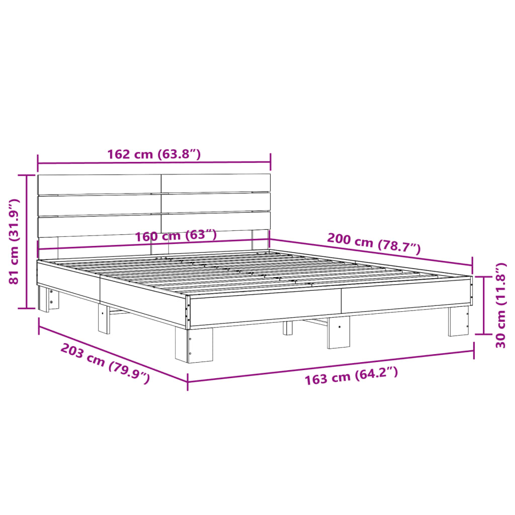Modern Wooden Queen Size 160cm Bed Frame Base With Headboard Solid Wood Beds