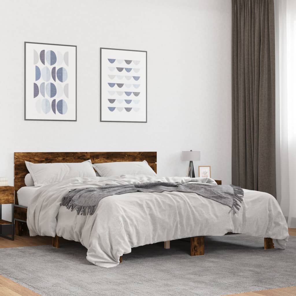 Modern Wooden Queen Size 160cm Bed Frame Base With Headboard Solid Wood Beds