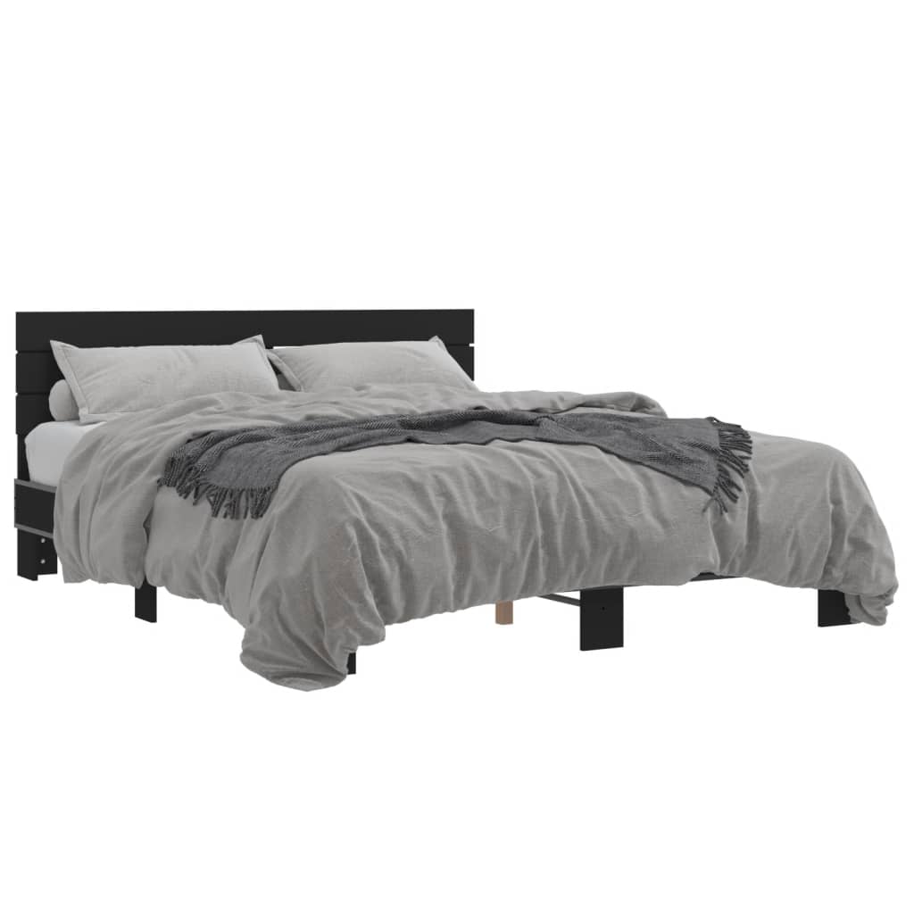 Modern Wooden King Size 150cm Bed Frame Base With Headboard Solid Wood Beds