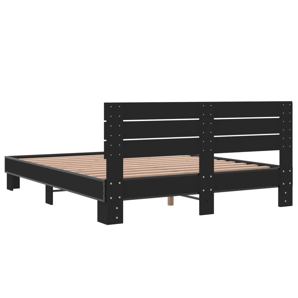 Modern Wooden King Size 150cm Bed Frame Base With Headboard Solid Wood Beds