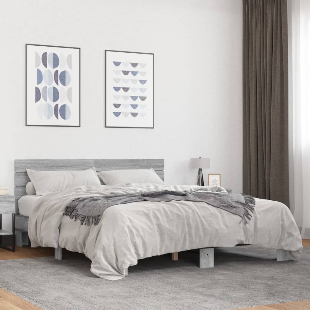 Modern Wooden King Size 150cm Bed Frame Base With Headboard Solid Wood Beds