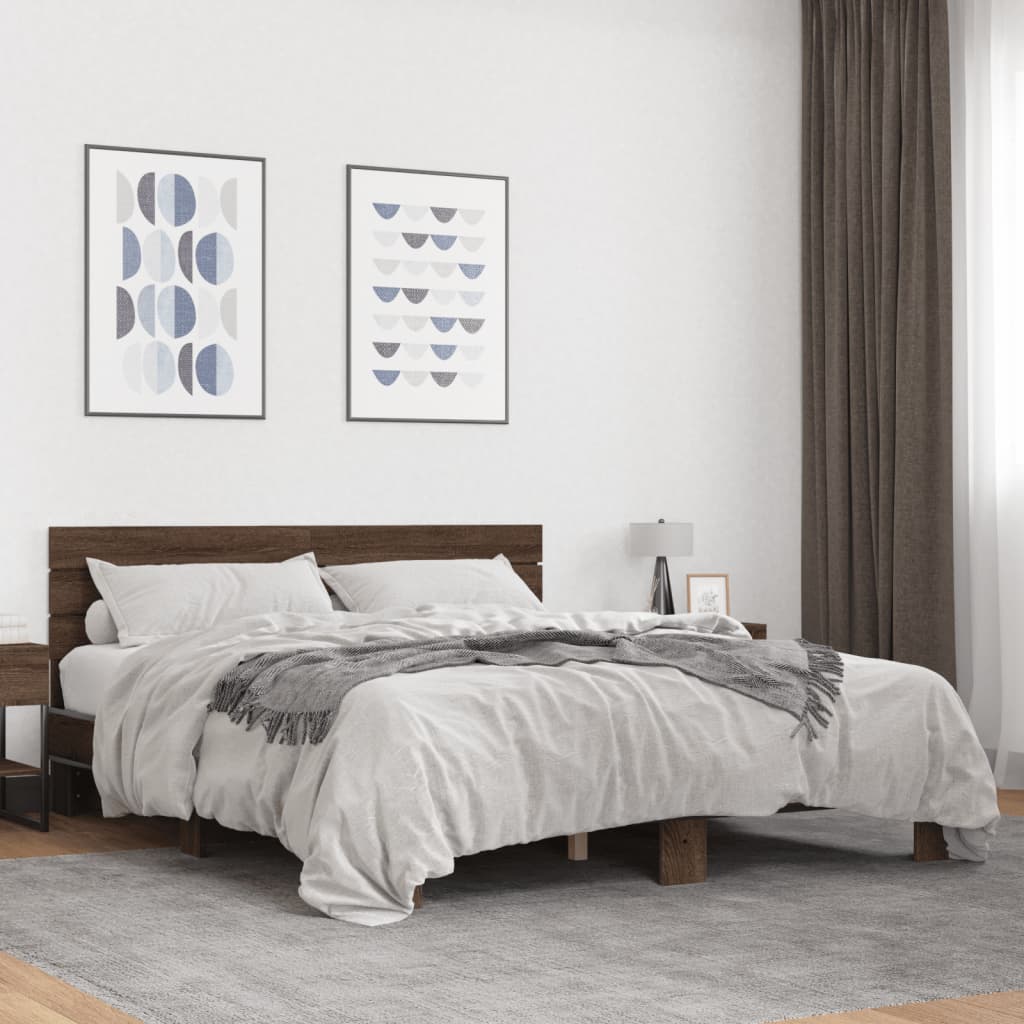 Modern Wooden King Size 150cm Bed Frame Base With Headboard Solid Wood Beds