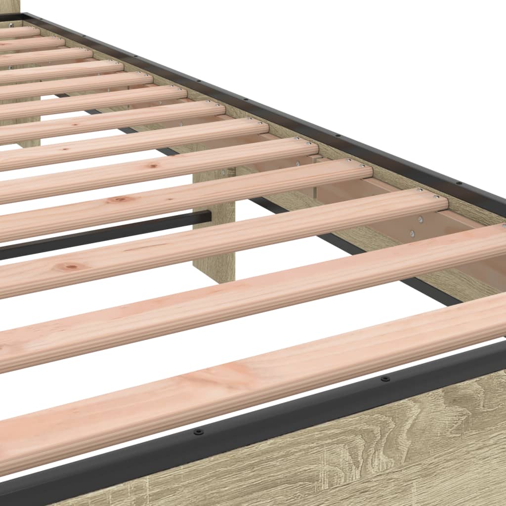 Bed Frame without Mattress Sonoma Oak 120x200 cm