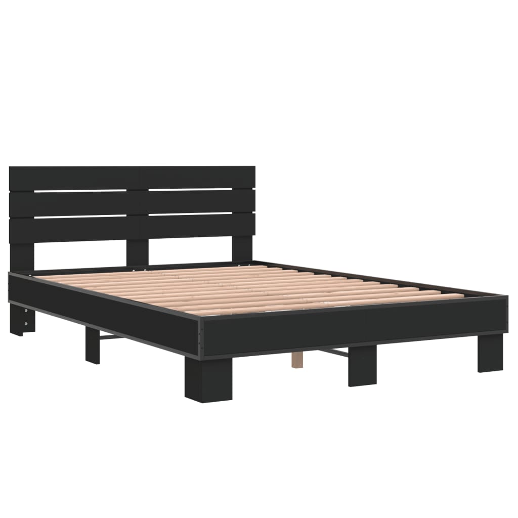 Modern Wooden Double Size 135cm Bed Frame Base With Headboard Wood Beds