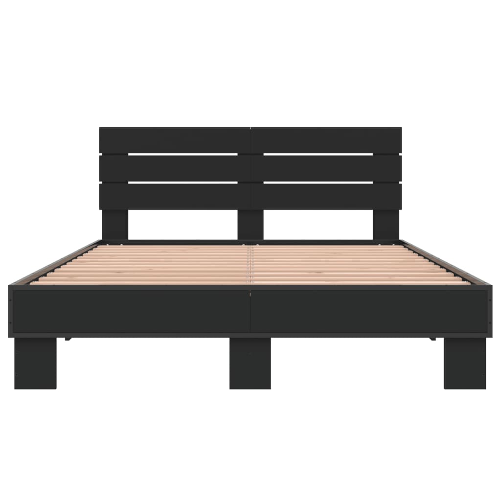 Modern Wooden Double Size 135cm Bed Frame Base With Headboard Wood Beds