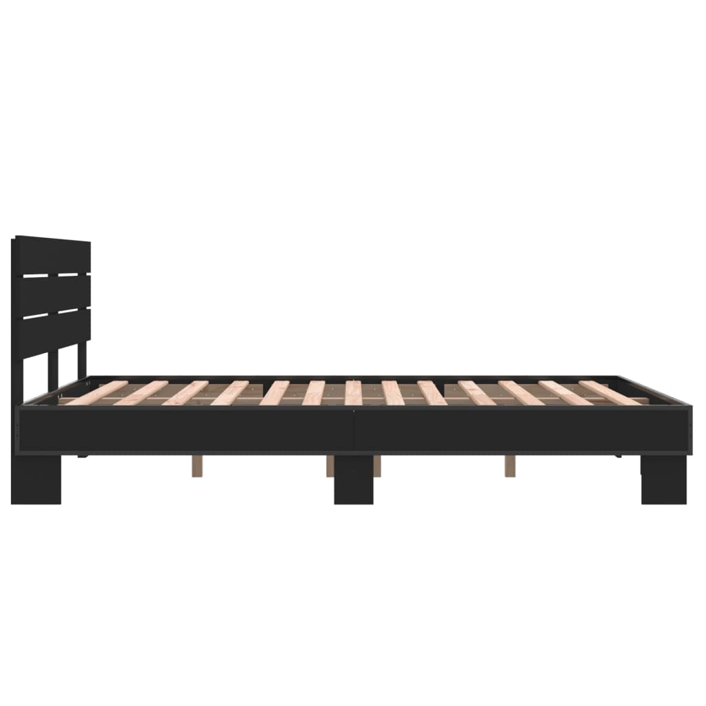 Modern Wooden Double Size 135cm Bed Frame Base With Headboard Wood Beds