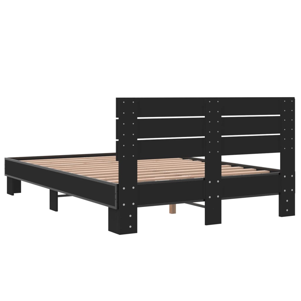 Modern Wooden Double Size 135cm Bed Frame Base With Headboard Wood Beds