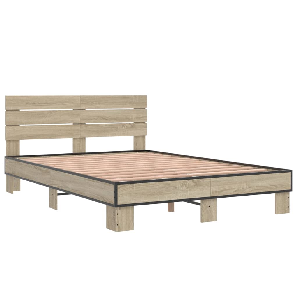 Modern Wooden Double Size 135cm Bed Frame Base With Headboard Wood Beds