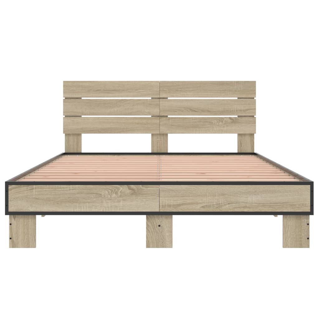Modern Wooden Double Size 135cm Bed Frame Base With Headboard Wood Beds