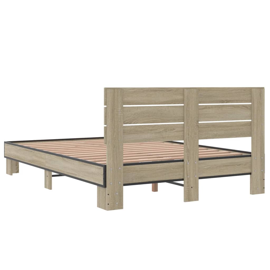 Modern Wooden Double Size 135cm Bed Frame Base With Headboard Wood Beds