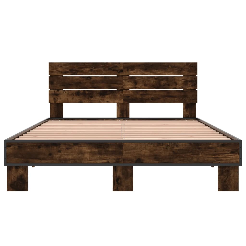 Modern Wooden Double Size 135cm Bed Frame Base With Headboard Wood Beds