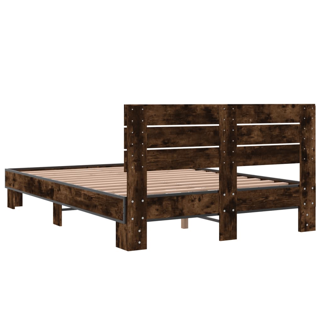 Modern Wooden Double Size 135cm Bed Frame Base With Headboard Wood Beds