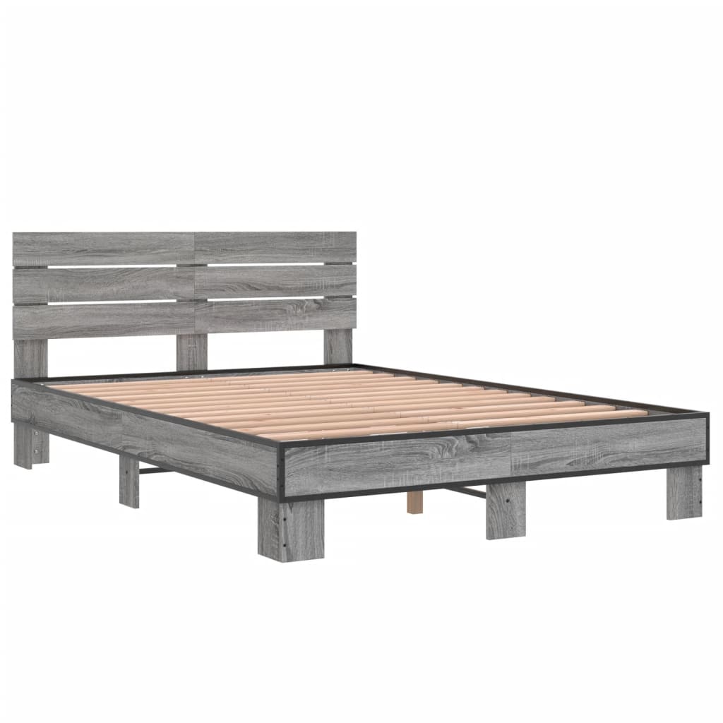 Modern Wooden Double Size 135cm Bed Frame Base With Headboard Wood Beds