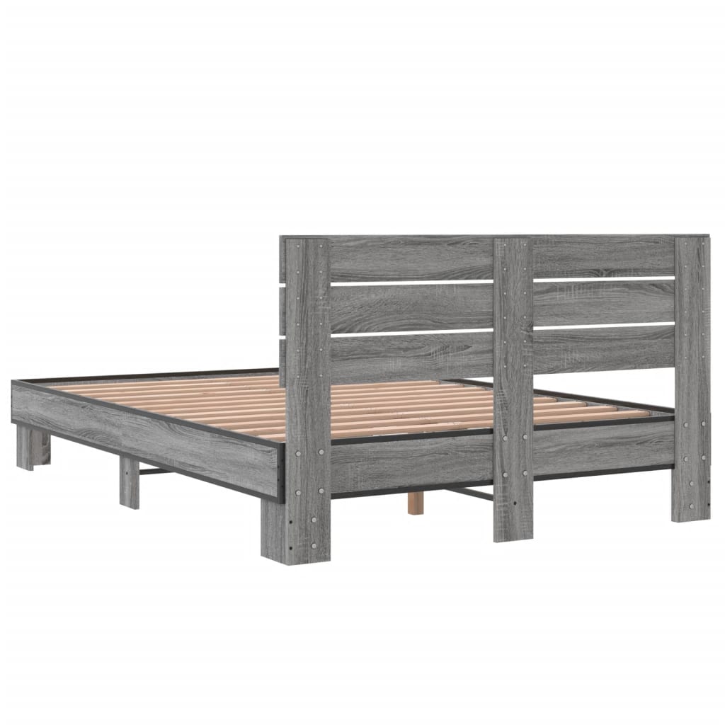 Modern Wooden Double Size 135cm Bed Frame Base With Headboard Wood Beds