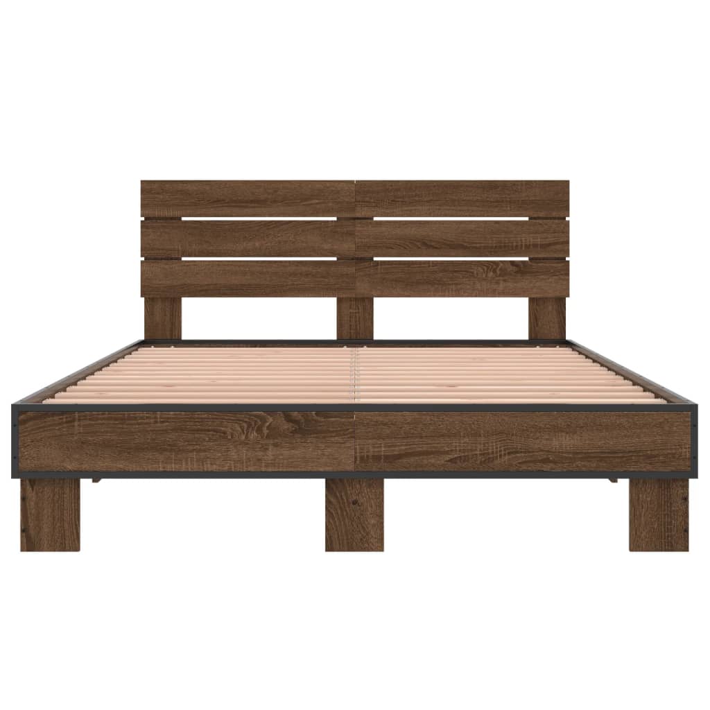 Modern Wooden Double Size 135cm Bed Frame Base With Headboard Wood Beds