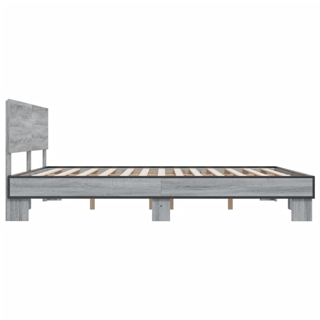 Bed Frame without Mattress Grey Sonoma 200x200 cm