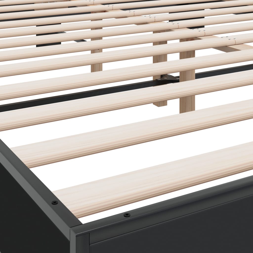 Bed Frame without Mattress Black 160x200 cm