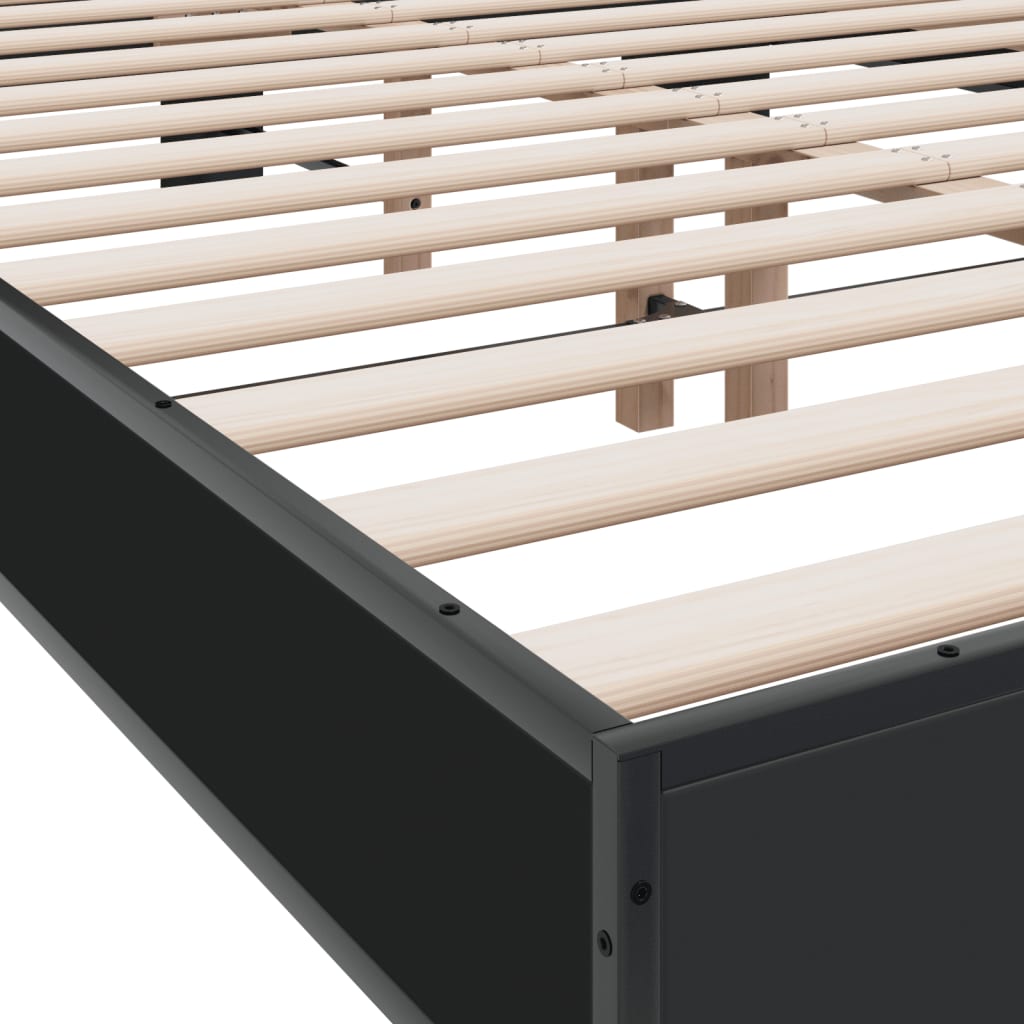 Bed Frame without Mattress Black 140x200 cm