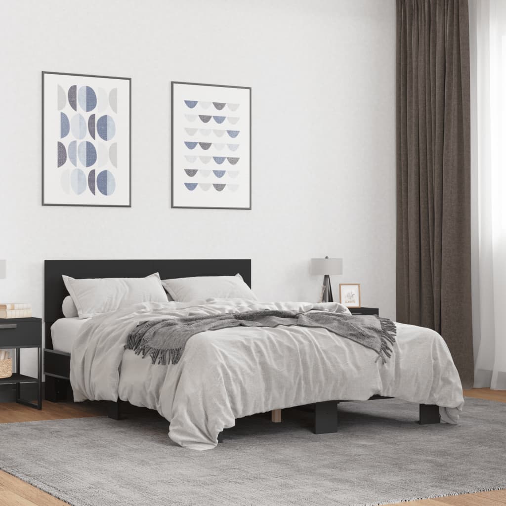 Bed Frame without Mattress Black 140x200 cm