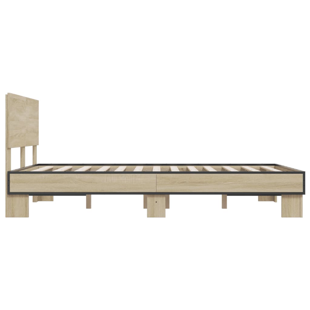 Bed Frame without Mattress Sonoma Oak 135x190 cm Double