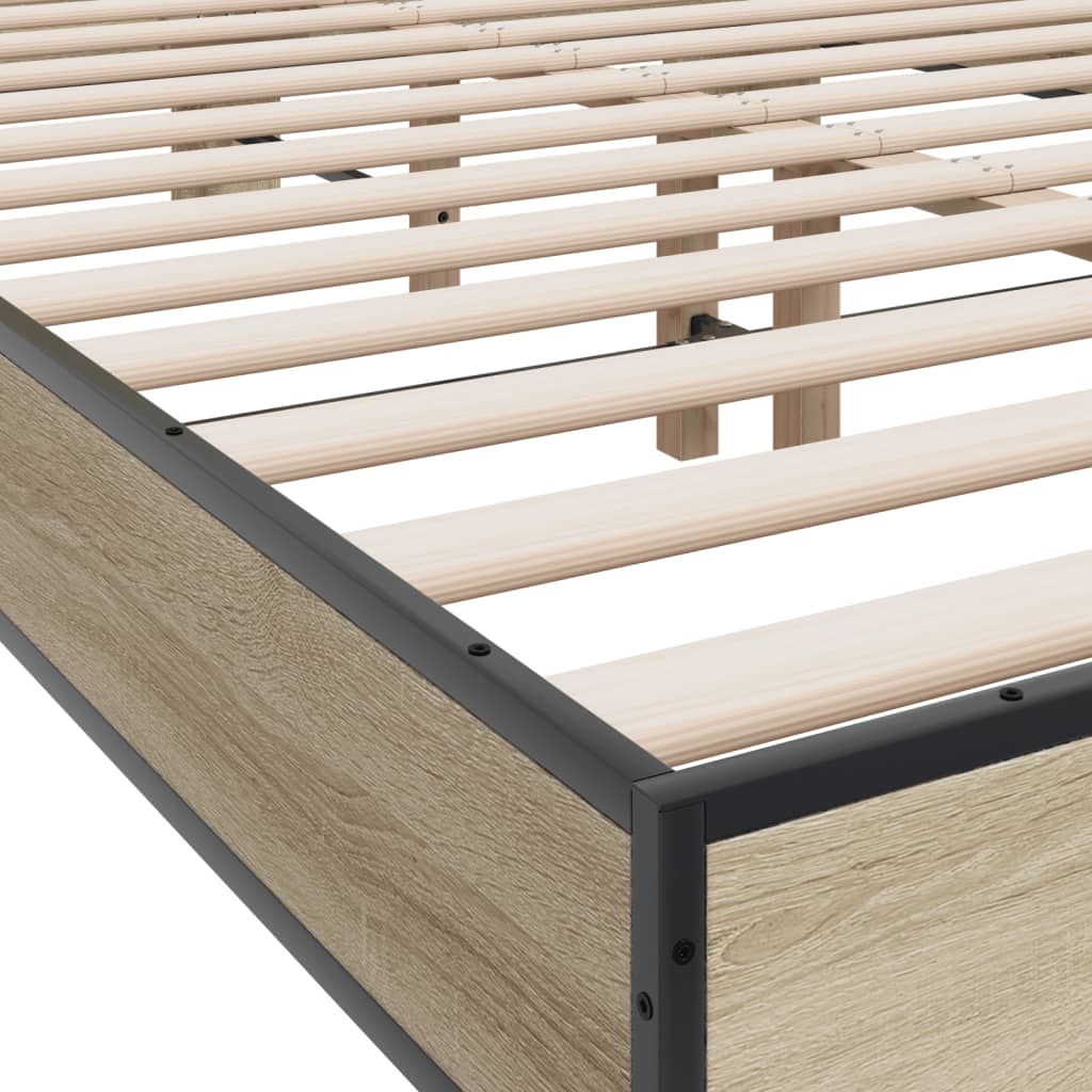 Bed Frame without Mattress Sonoma Oak 135x190 cm Double