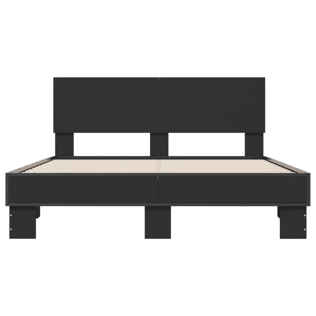 Bed Frame without Mattress Black 140x190 cm