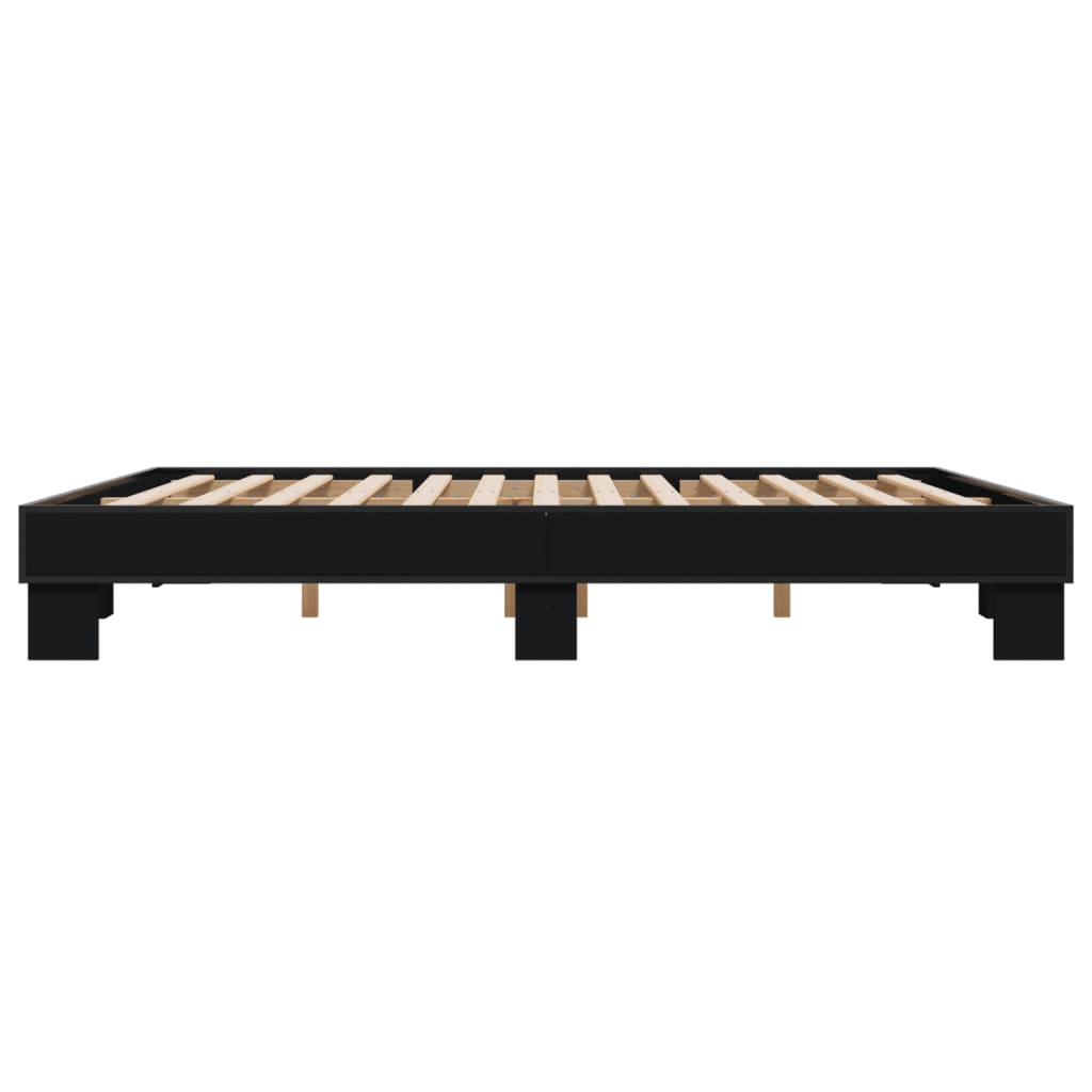 Bed Frame without Mattress Black 200x200 cm