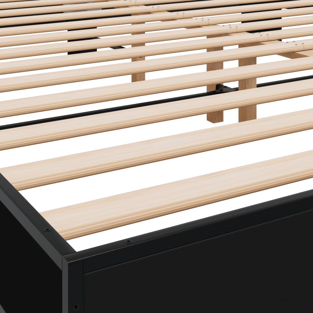 Bed Frame without Mattress Black 200x200 cm