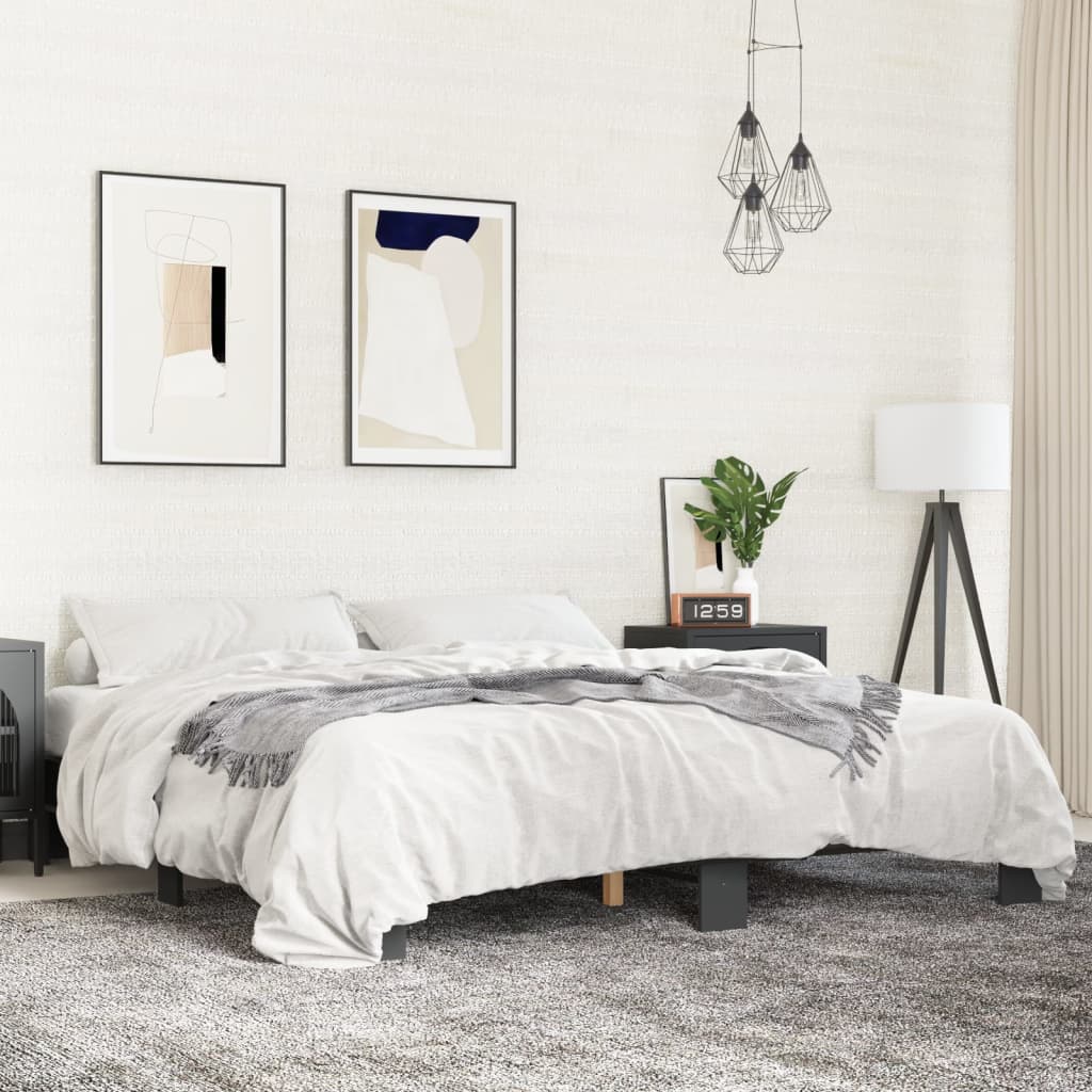 Bed Frame without Mattress Black 200x200 cm