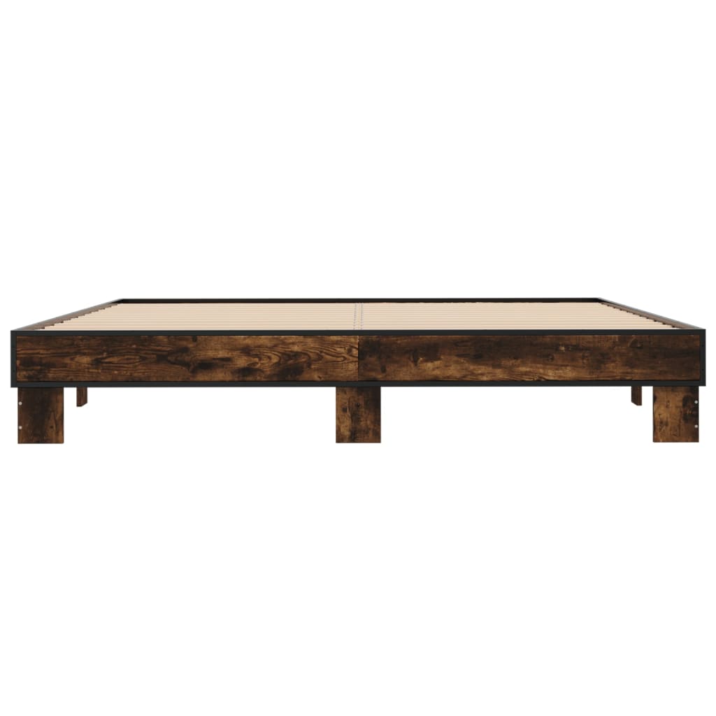 Bed Frame without Mattress Smoked Oak 200x200 cm