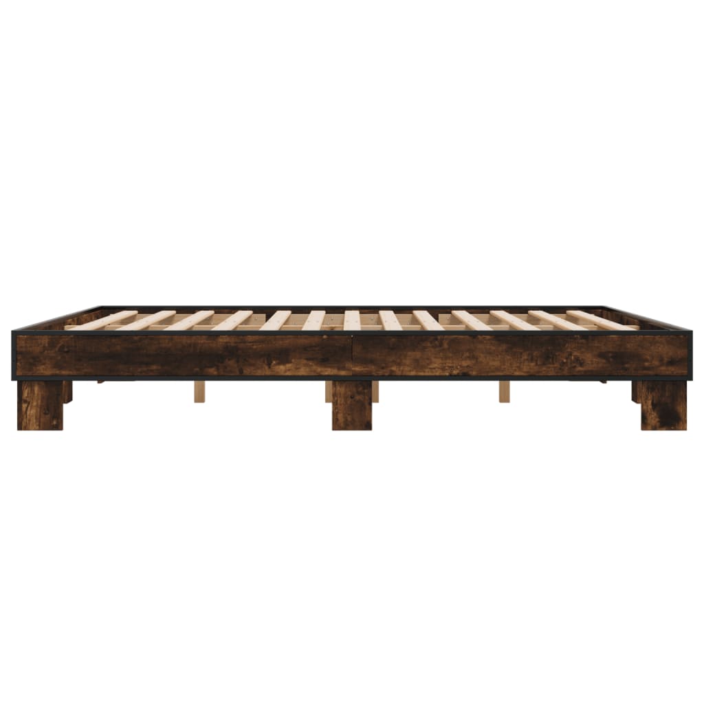 Bed Frame without Mattress Smoked Oak 200x200 cm