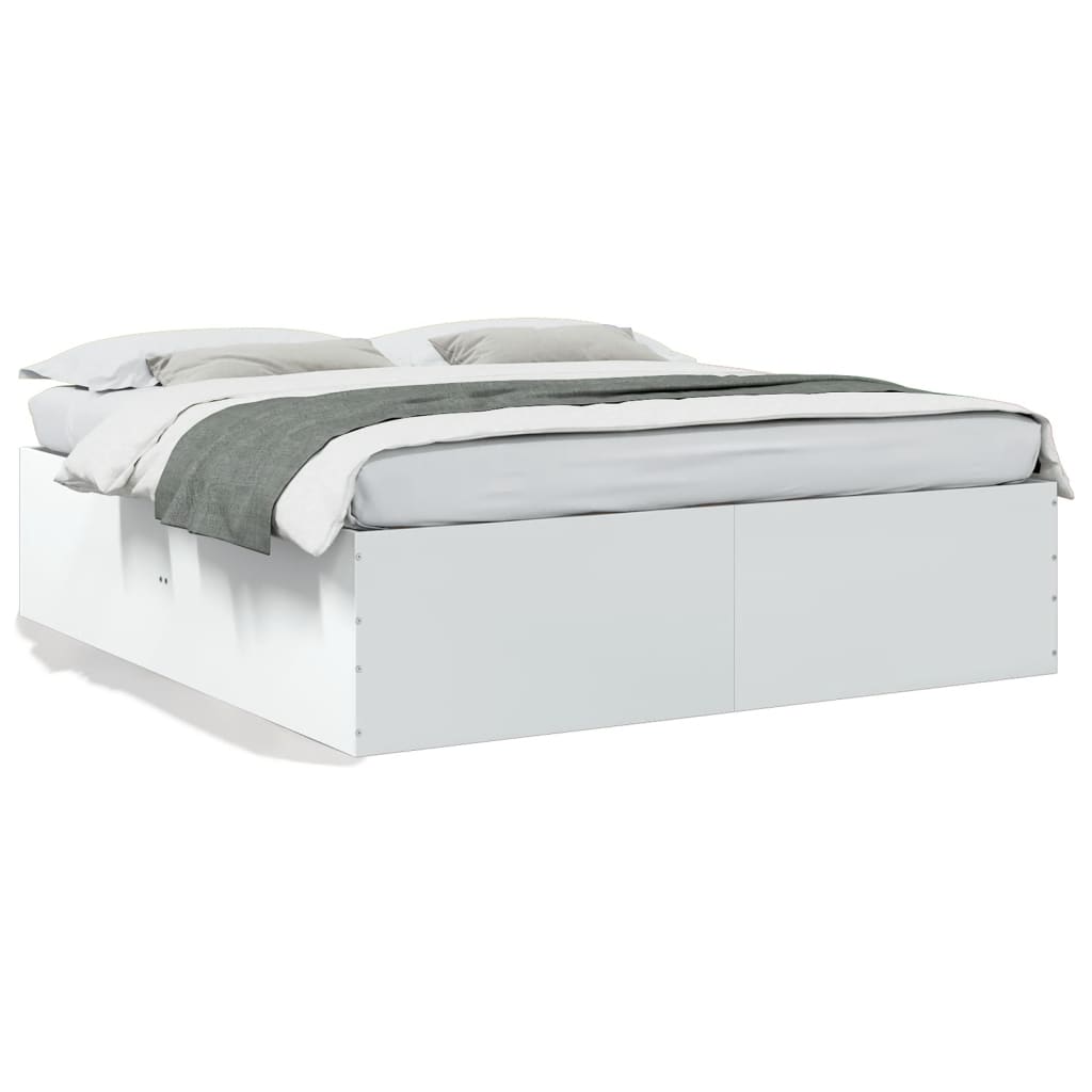Bed Frame without Mattress White 180x200 cm Super King