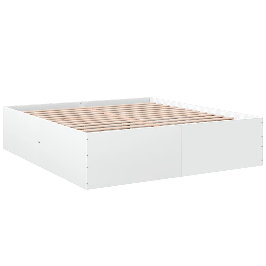 Bed Frame without Mattress White 180x200 cm Super King