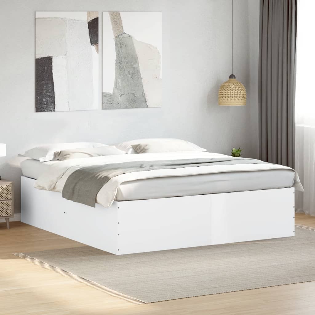 Bed Frame without Mattress White 180x200 cm Super King