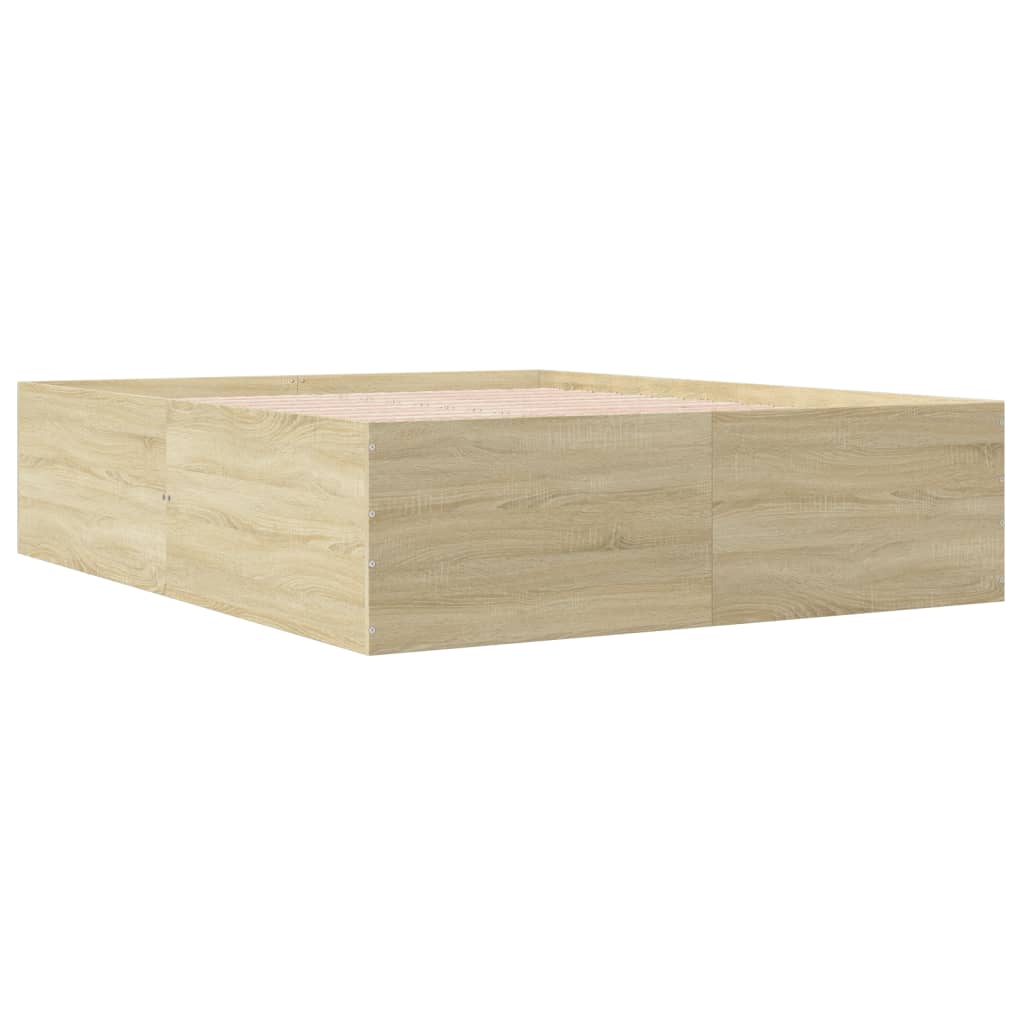 Bed Frame without Mattress Sonoma Oak 150x200 cm King Size