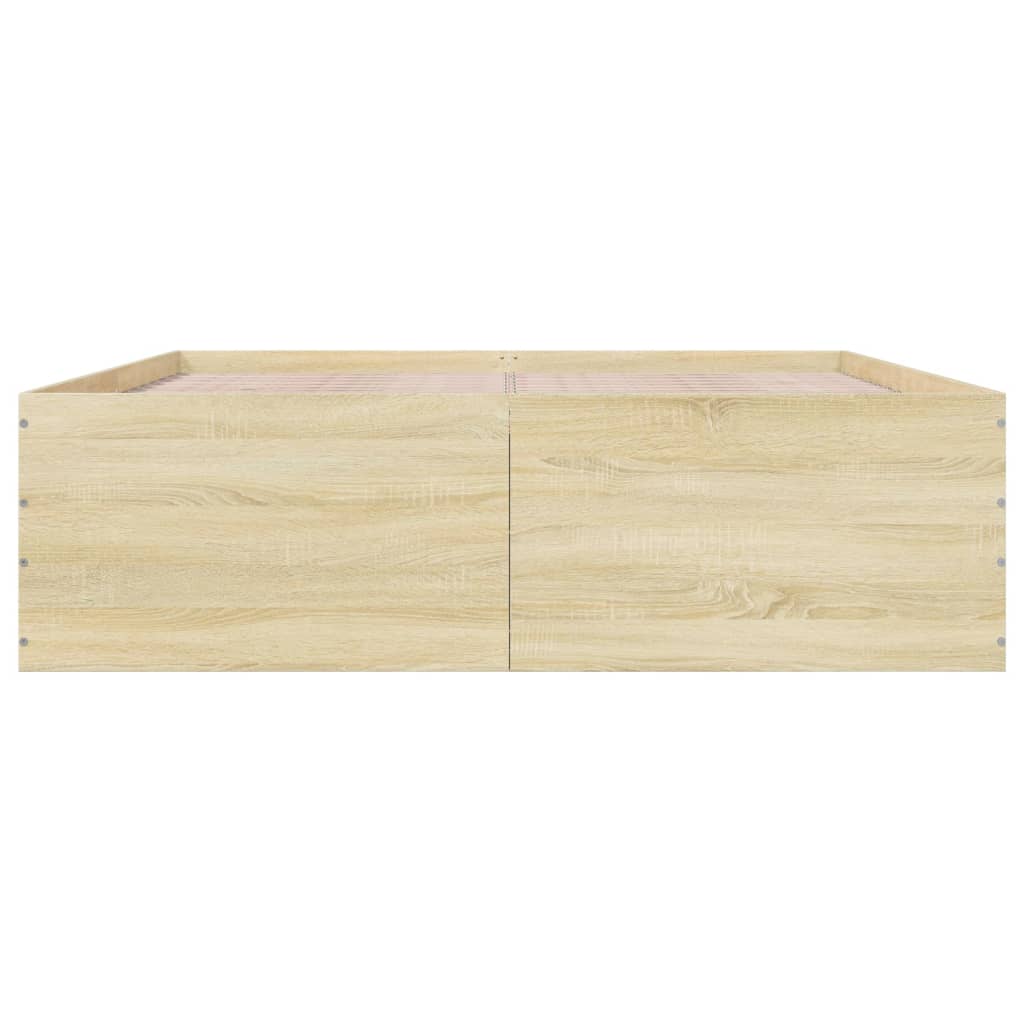 Bed Frame without Mattress Sonoma Oak 150x200 cm King Size