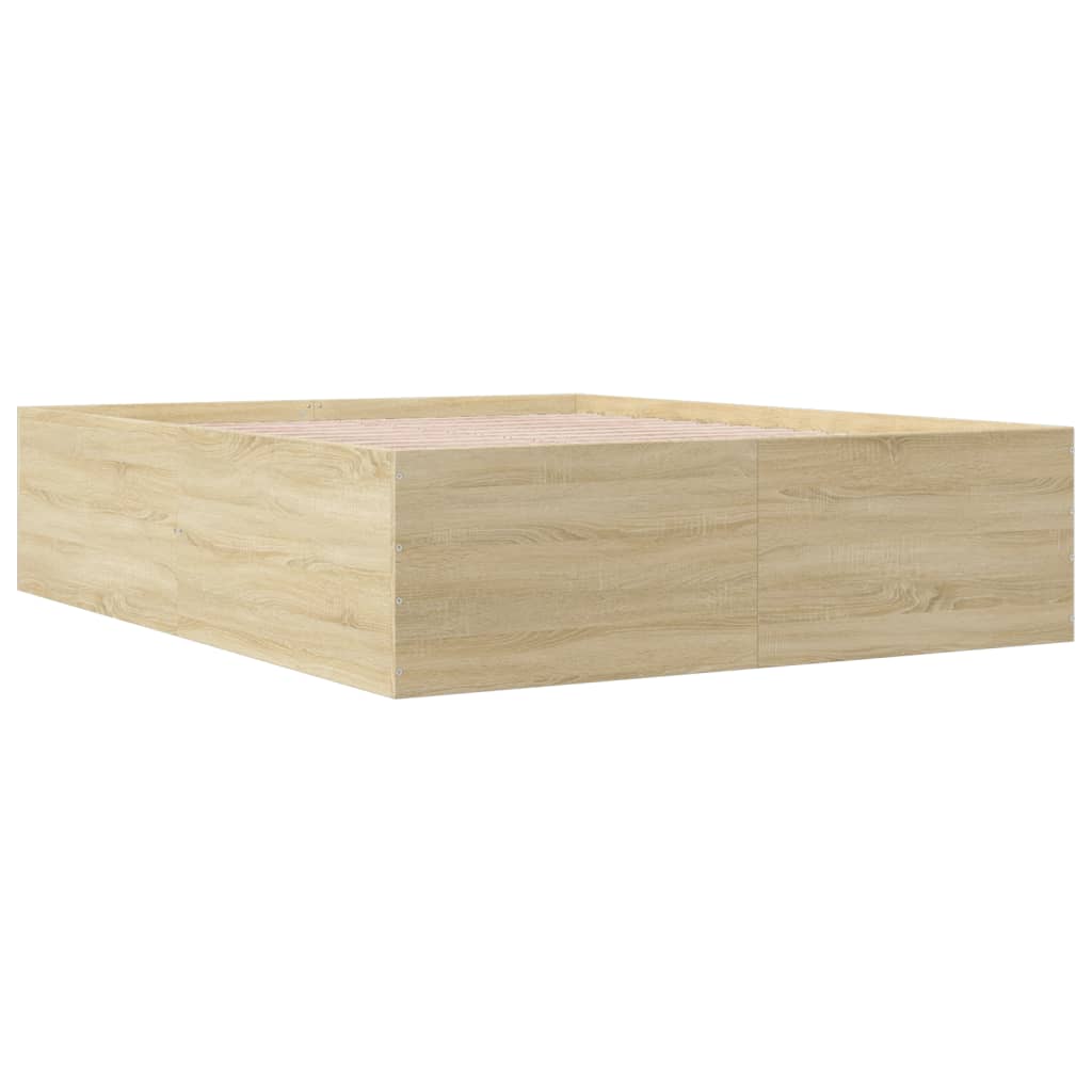 Bed Frame without Mattress Sonoma Oak 150x200 cm King Size