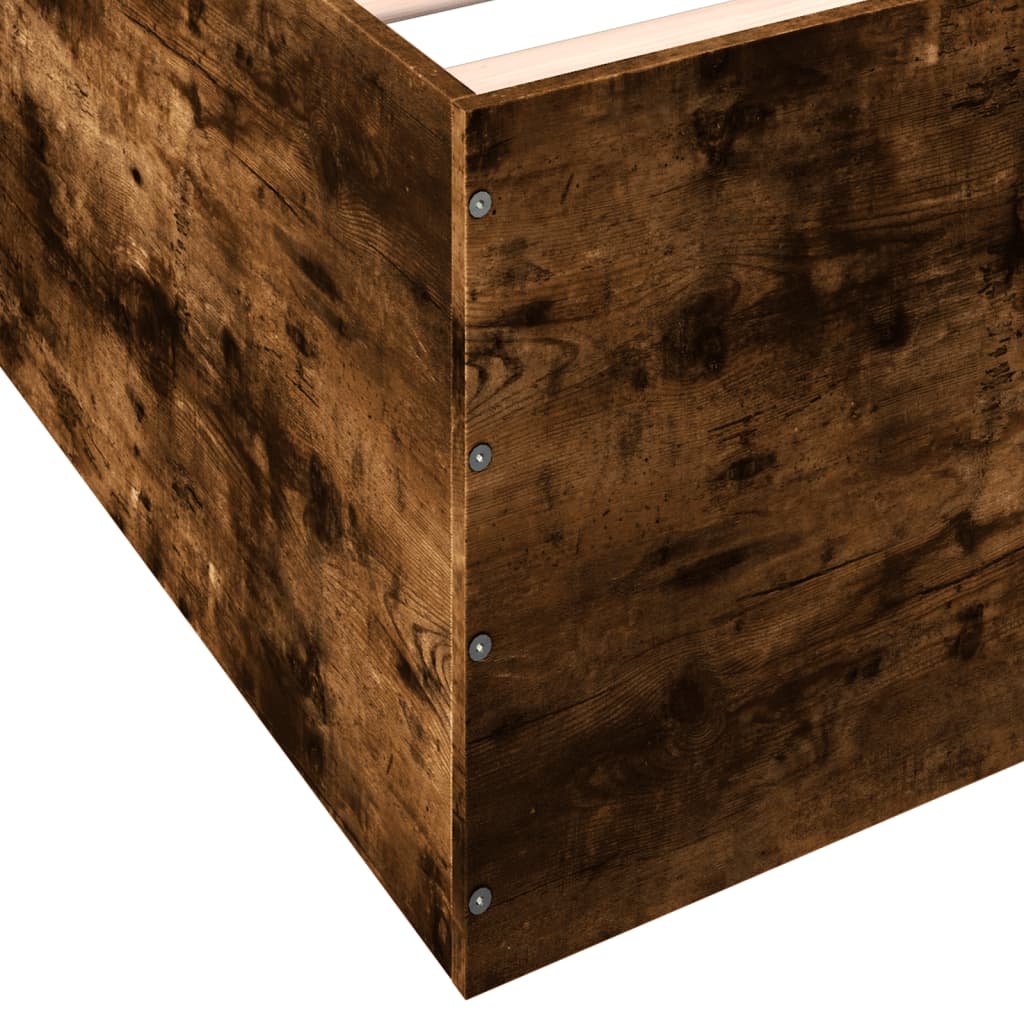 Bed Frame without Mattress Smoked Oak 150x200 cm King Size