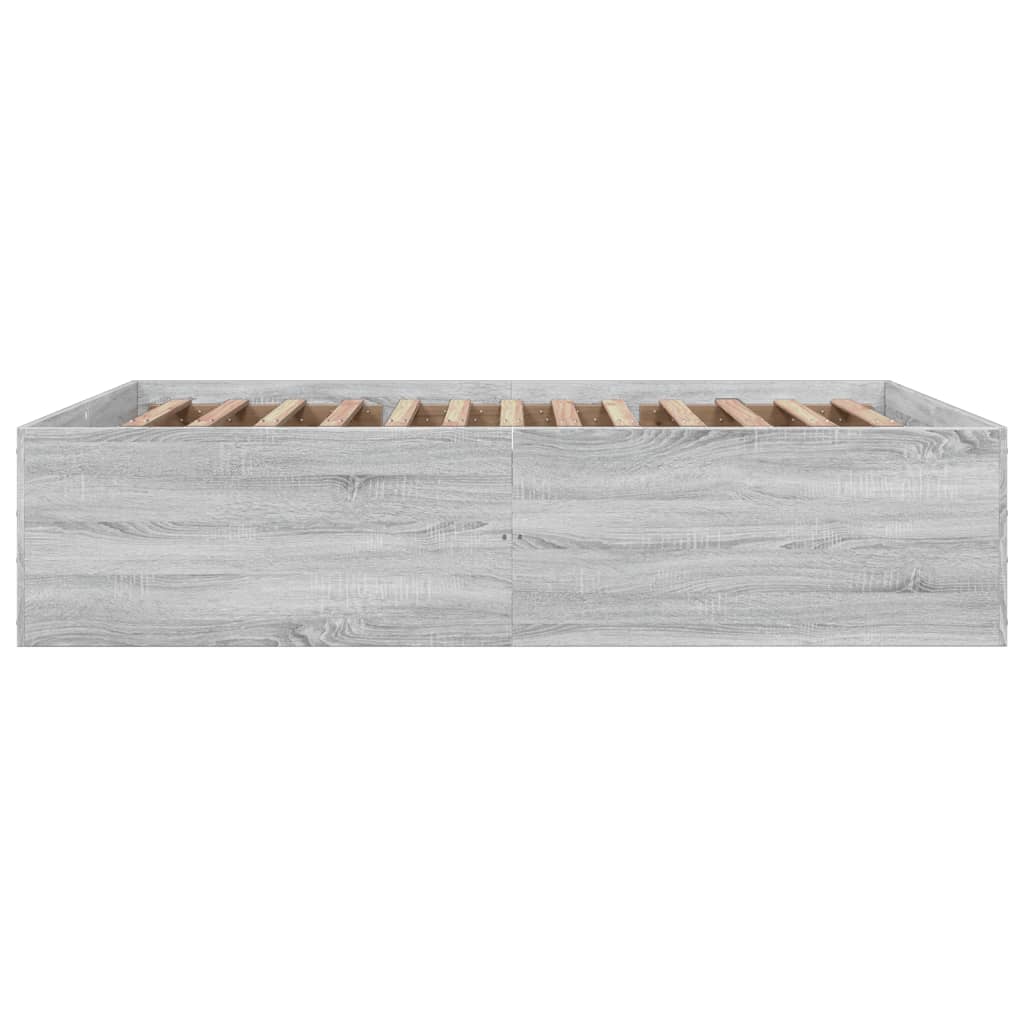 Bed Frame without Mattress Grey Sonoma 150x200 cm King Size