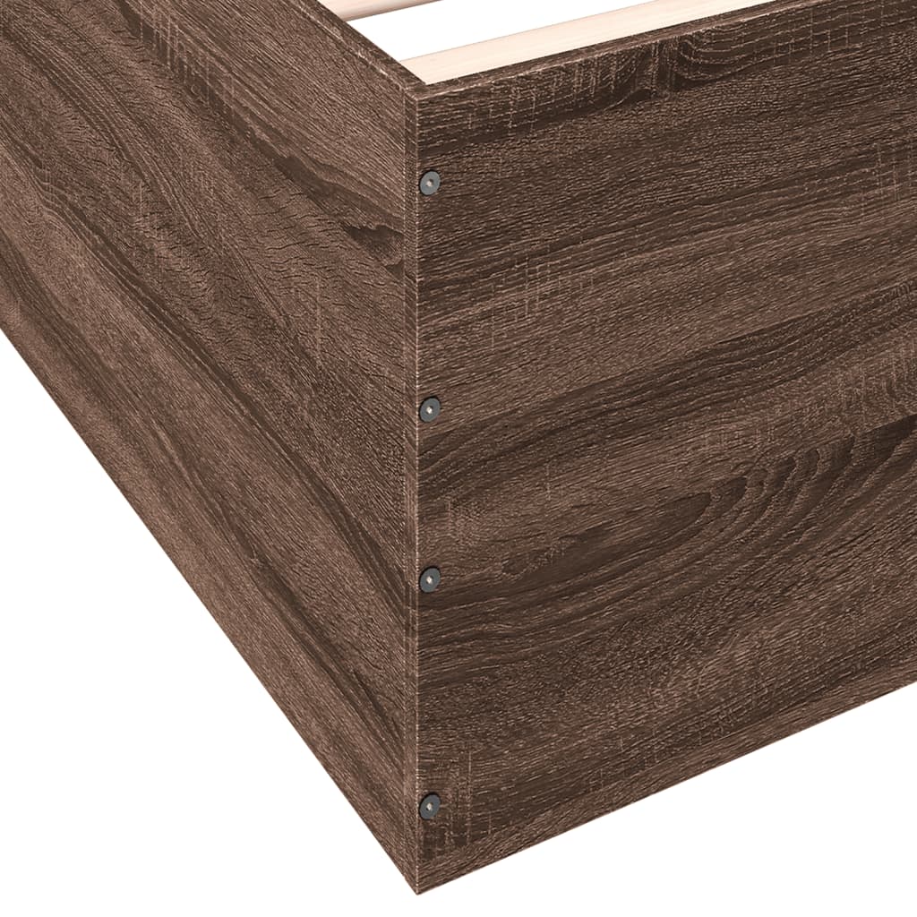 Bed Frame without Mattress Brown Oak 150x200 cm King Size