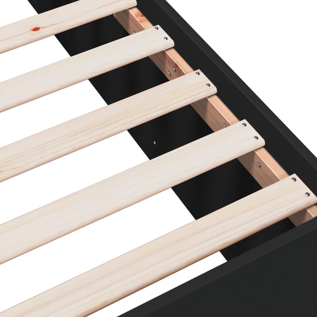 Bed Frame without Mattress Black 140x200 cm